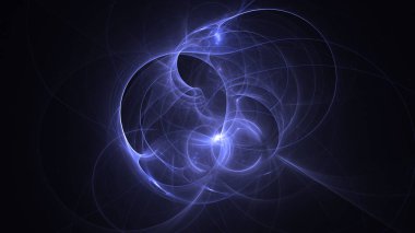 Soyut mavi fraktal ışık arkaplanı 3 boyutlu oluşturuluyor