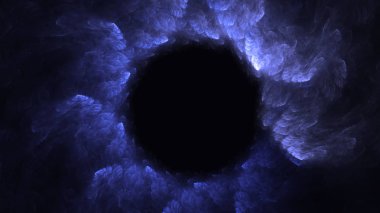 Soyut mavi fraktal ışık arkaplanı 3 boyutlu oluşturuluyor