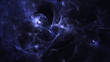 Soyut mavi fraktal ışık arkaplanı 3 boyutlu oluşturuluyor