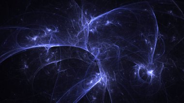 Soyut mavi fraktal ışık arkaplanı 3 boyutlu oluşturuluyor