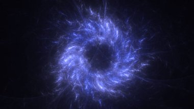 Soyut mavi fraktal ışık arkaplanı 3 boyutlu oluşturuluyor