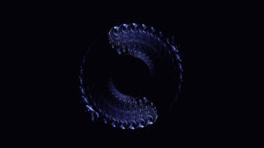 Soyut mavi fraktal ışık arkaplanı 3 boyutlu oluşturuluyor