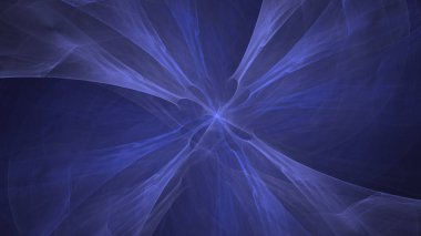 Soyut mavi fraktal ışık arkaplanı 3 boyutlu oluşturuluyor