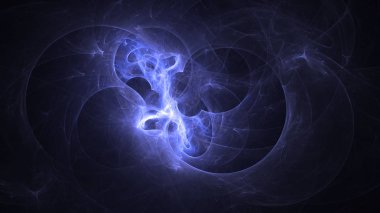 Soyut mavi fraktal ışık arkaplanı 3 boyutlu oluşturuluyor