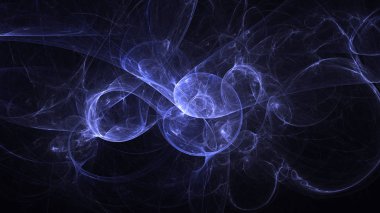 Soyut mavi fraktal ışık arkaplanı 3 boyutlu oluşturuluyor