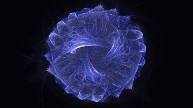 Soyut mavi fraktal ışık arkaplanı 3 boyutlu oluşturuluyor