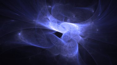 Soyut mavi fraktal ışık arkaplanı 3 boyutlu oluşturuluyor