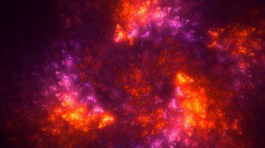 Soyut kırmızı fraktal ışık arkaplanı 3 boyutlu oluşturuluyor