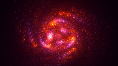 Soyut kırmızı fraktal ışık arkaplanı 3 boyutlu oluşturuluyor