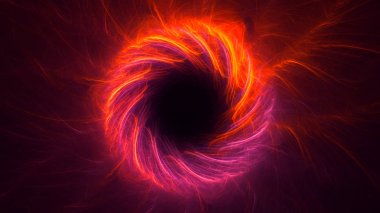 Soyut kırmızı fraktal ışık arkaplanı 3 boyutlu oluşturuluyor