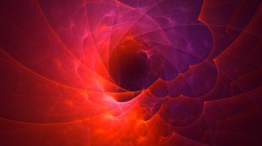 Soyut kırmızı fraktal ışık arkaplanı 3 boyutlu oluşturuluyor