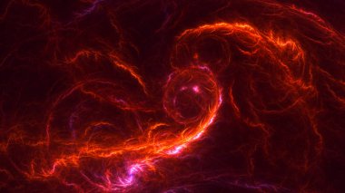 Soyut kırmızı fraktal ışık arkaplanı 3 boyutlu oluşturuluyor