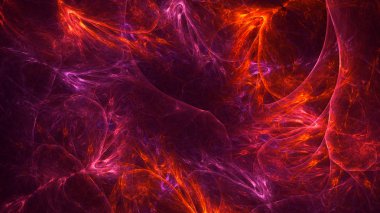 Soyut kırmızı fraktal ışık arkaplanı 3 boyutlu oluşturuluyor