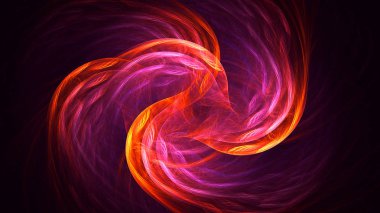 Soyut kırmızı fraktal ışık arkaplanı 3 boyutlu oluşturuluyor