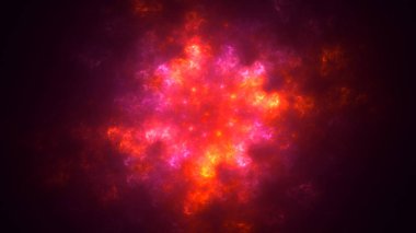 Soyut kırmızı fraktal ışık arkaplanı 3 boyutlu oluşturuluyor