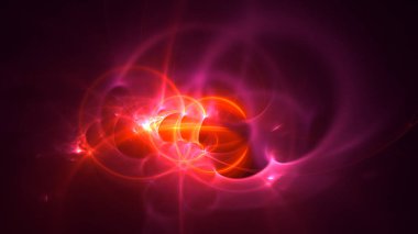 Soyut kırmızı fraktal ışık arkaplanı 3 boyutlu oluşturuluyor