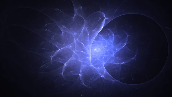 Renderização Abstrato Azul Fundo Luz Fractal — Fotografia de Stock