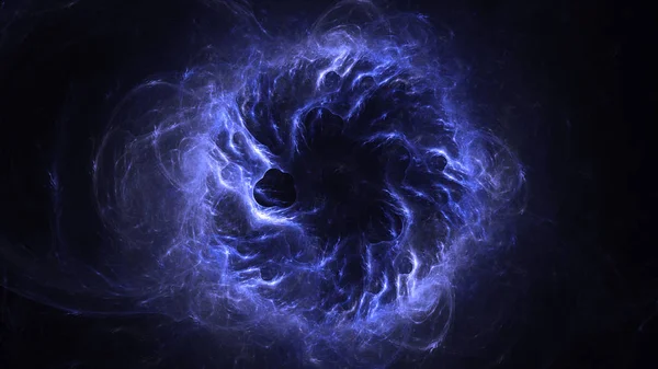 Soyut mavi fraktal ışık arkaplanı 3 boyutlu oluşturuluyor