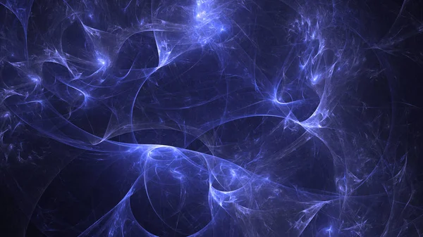 Rendering Abstract Blue Fractal Light Background — Stock Photo, Image