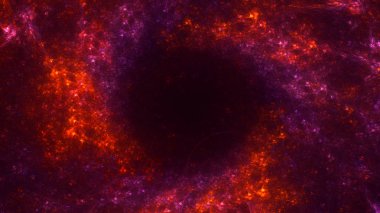 Soyut kırmızı fraktal ışık arkaplanı 3 boyutlu oluşturuluyor