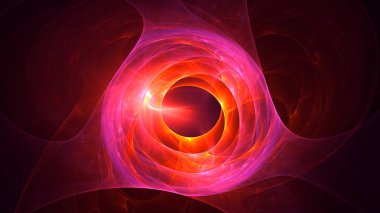 Soyut kırmızı fraktal ışık arkaplanı 3 boyutlu oluşturuluyor