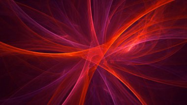 Soyut kırmızı fraktal ışık arkaplanı 3 boyutlu oluşturuluyor