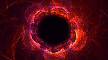 Soyut kırmızı fraktal ışık arkaplanı 3 boyutlu oluşturuluyor