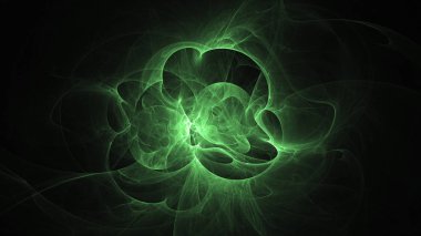 3D render soyut yeşil fraktal açık renkli