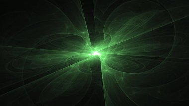 3D render soyut yeşil fraktal açık renkli