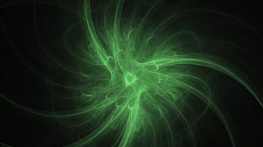 3D render soyut yeşil fraktal açık renkli