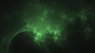 3D render soyut yeşil fraktal açık renkli