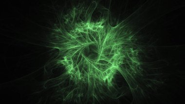 3D render soyut yeşil fraktal açık renkli