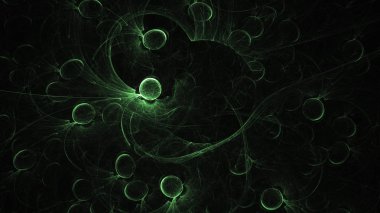3D render soyut yeşil fraktal açık renkli