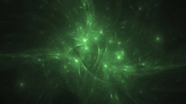 3D render soyut yeşil fraktal açık renkli