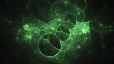 3D render soyut yeşil fraktal açık renkli