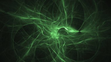 3D render soyut yeşil fraktal açık renkli