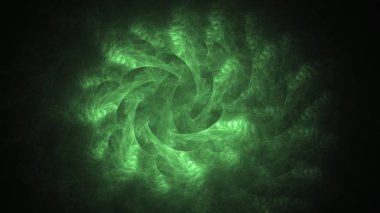 3D render soyut yeşil fraktal açık renkli