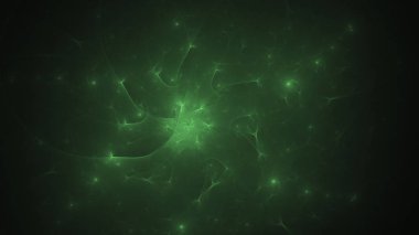 3D render soyut yeşil fraktal açık renkli