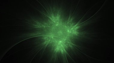 3D render soyut yeşil fraktal açık renkli