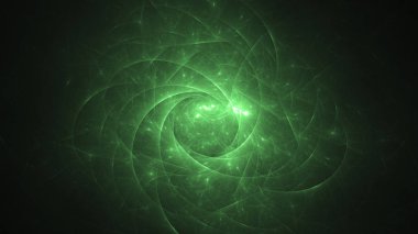 3D render soyut yeşil fraktal açık renkli