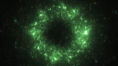 3D render soyut yeşil fraktal açık renkli