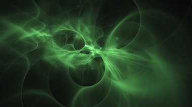 3D render soyut yeşil fraktal açık renkli