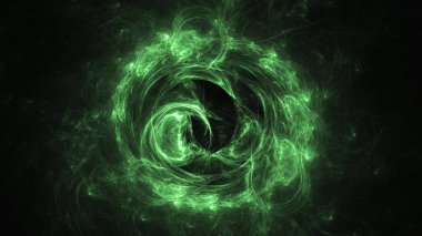 3D render soyut yeşil fraktal açık renkli