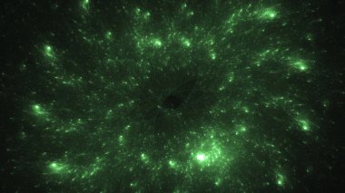 3D render soyut yeşil fraktal açık renkli