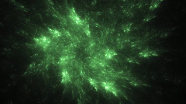 3D render soyut yeşil fraktal açık renkli