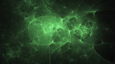 3D render soyut yeşil fraktal açık renkli