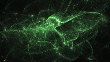 3D render soyut yeşil fraktal açık renkli