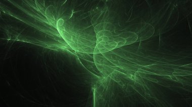 3D render soyut yeşil fraktal açık renkli