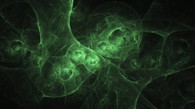 3D render soyut yeşil fraktal açık renkli