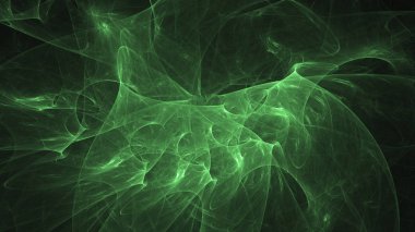 3D render soyut yeşil fraktal açık renkli